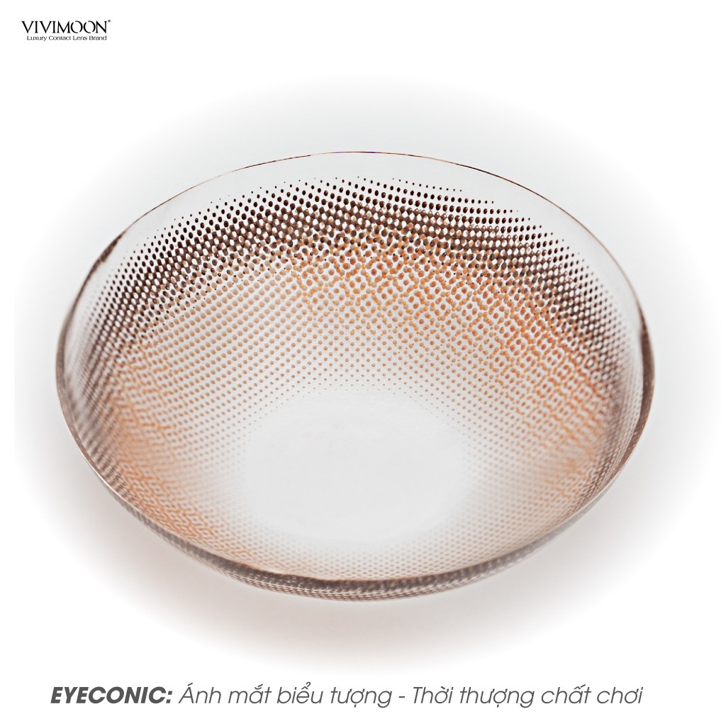 Ảnh Kính áp tròng VIVIMOON EYECONIC lens cận cho mắt thở màu nâu baby Savage Brown, giãn tròng to 14.5mm hạn sử dụng 6 tháng 4