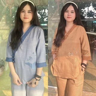 3Nút Vân Mây Nữ # Jacket, Dress #Đồ Lam Đi Chùa