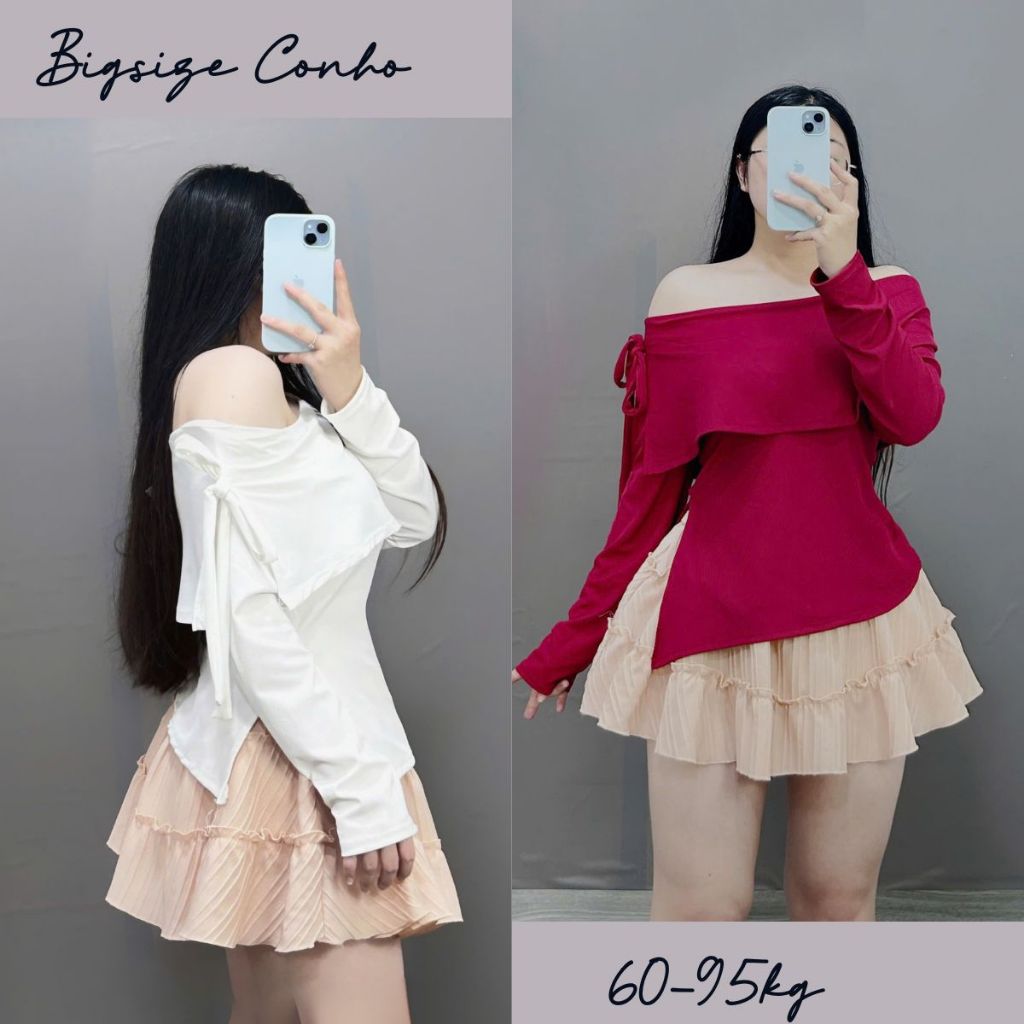 Áo Thun Kiểu Thiết Kế Trễ Vai Nữ Bigsize Quyến Rũ Lên Phom Xinh Xắn Cho Các Nàng Chubby 50-95kg G257
