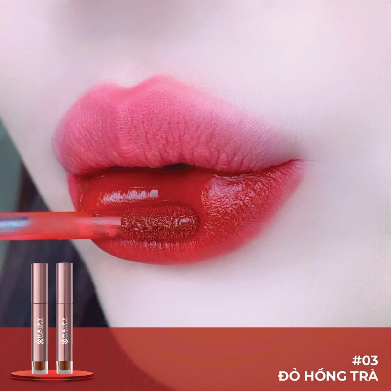 Son Kem Lì Hapy Matte Lip Cream  không trôi, mịn mượt nhẹ môi (mua 1 son tặng kèm 1 cọ tán son)