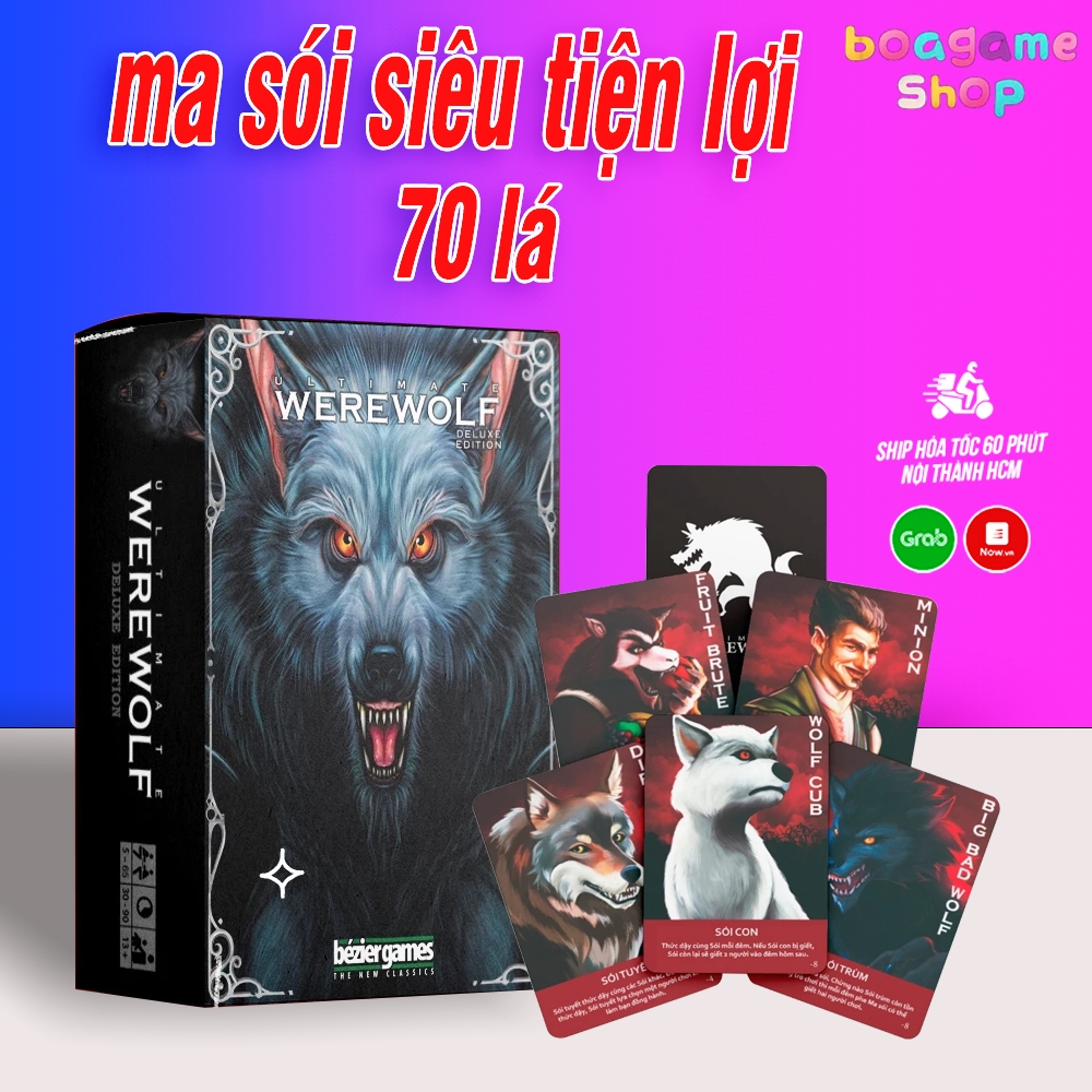 Bài MA SÓI ultimate việt hóa 70 lá CHẤT GIẤY DÀY- siêu tiện lợi