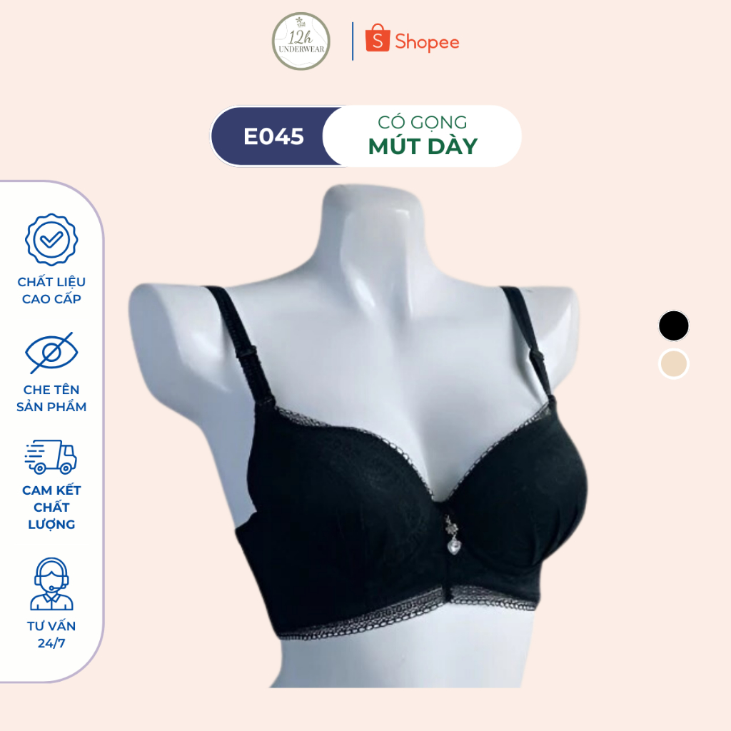 Áo ngực mút dày chuyên mặc áo dài E045, Đồ lót 12h