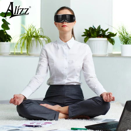 Kính Massage Mắt Sạc Điện ALIZZ AL 13577 Giảm Căng Thẳng Mỏi Mắt Máy Massage Mắt Đa Chế Độ Tiện Lợi