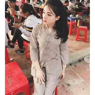 Cổ Tàu Nữ #Đồ Lam Nữ Đi Chùa