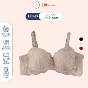 Áo Lót Ren Nâng Ngực, Áo Ngực Ren Mút Mỏng Cao Cấp E411-57- Thương Hiệu Đồ Lót 12H