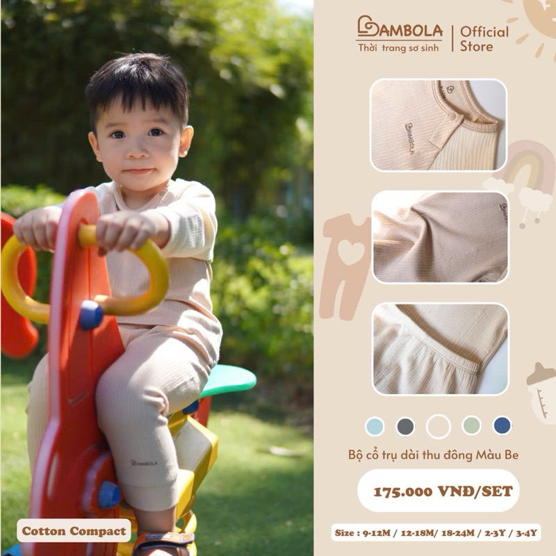 Product image Bộ cotton nỉ dài tay thu đông 2025 Bambola nhiều màu sắc cho bé trai, bé gái từ 9 tháng đến 4 tuổi 2
