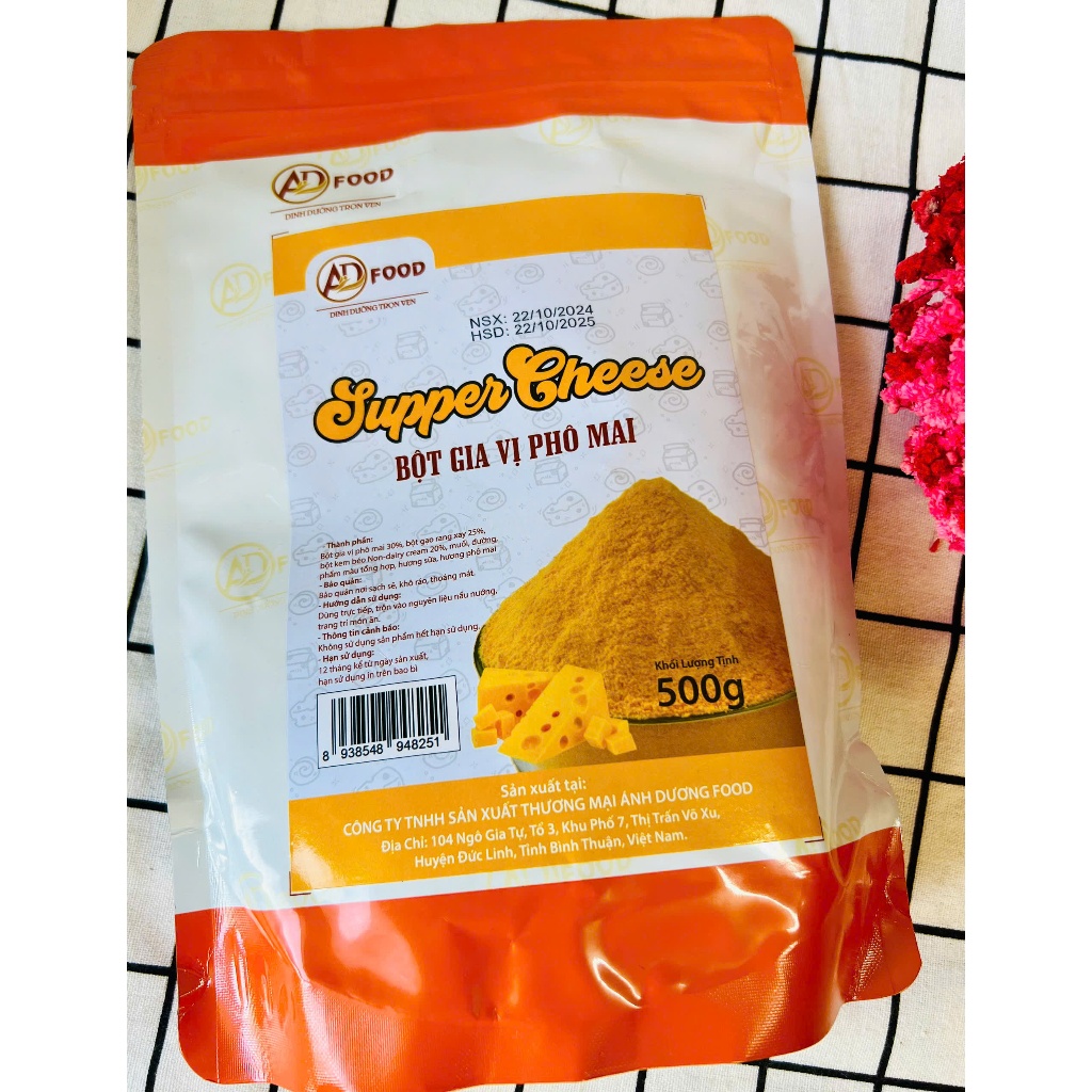 500g-100g Bột Phô Mai lắc thơm, béo vị béo Mặn, Thơm đậm Supper Cheese