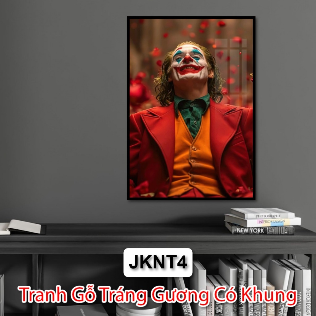 Tranh Treo Tường Nghệ Thuật Joker, Kích Thước Lớn, Khung Đen Cao Cấp, Ưu Điểm Nhẹ, Không Nguy Hiểm, Bảo Hành 1 Đổi 1