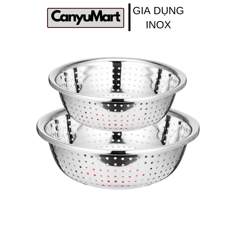 Rổ Thủng Inox Vilahome, Mắt To 8mm Đa Dạng Kích Thước Rửa Rau Củ Quả ...