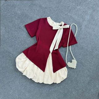 Set Áo Váy Bigsize Nữ Áo Thun Kiểu Phối Nơ Tiểu Thư Kèm Chân Váy Bí Sang Chảnh SET935