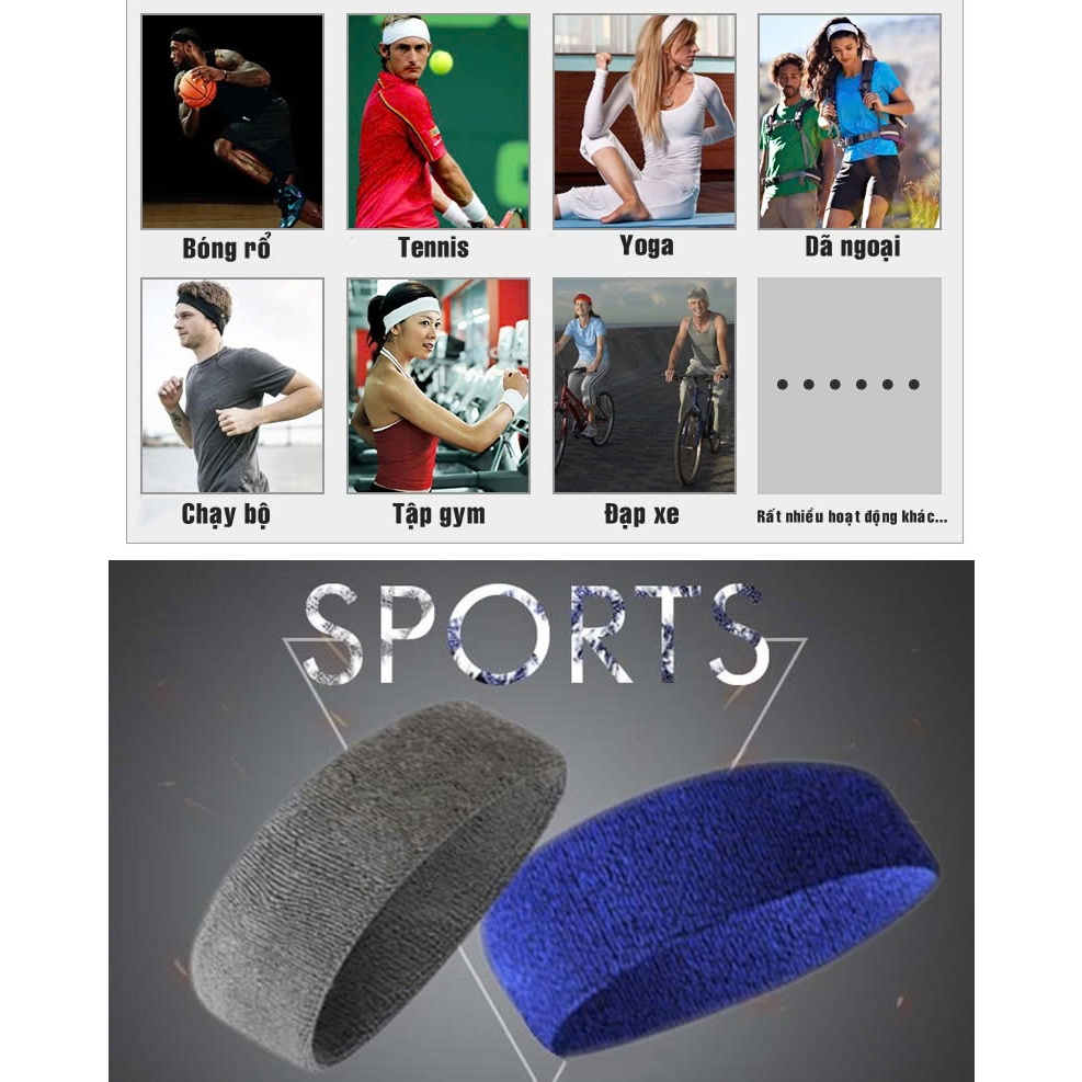 Băng đô nam nữ thể thao Pickleball Beesoul, chặn mồ hôi co giãn 4 chiều tập gym, bóng rổ bóng chuyền
