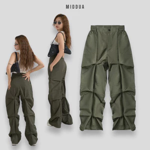 MIDDUA - Dinopants Quần dù gió nhíu kiểu