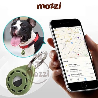 Vỏ bọc bảo vệ Airtag gắn vòng cổ chó mèo móc khoá treo túi xách silicon cao cấp | Pettag Mozzi