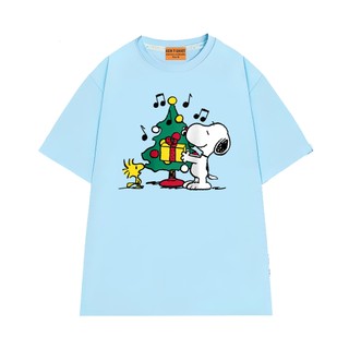 Áo Thun Giáng Sinh Noel NGỐ TEE Hoạt Hình Snoopy và Woodstock Vải Cotton Mềm Mịn Thoáng Mát