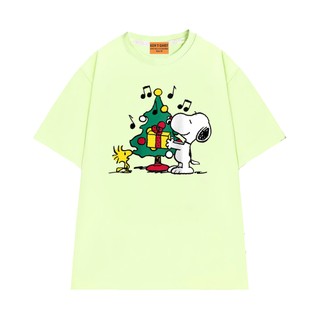 Áo Thun Giáng Sinh Noel NGỐ TEE Hoạt Hình Snoopy và Woodstock Vải Cotton Mềm Mịn Thoáng Mát