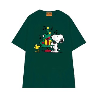 Áo Thun Giáng Sinh Noel NGỐ TEE Hoạt Hình Snoopy và Woodstock Vải Cotton Mềm Mịn Thoáng Mát