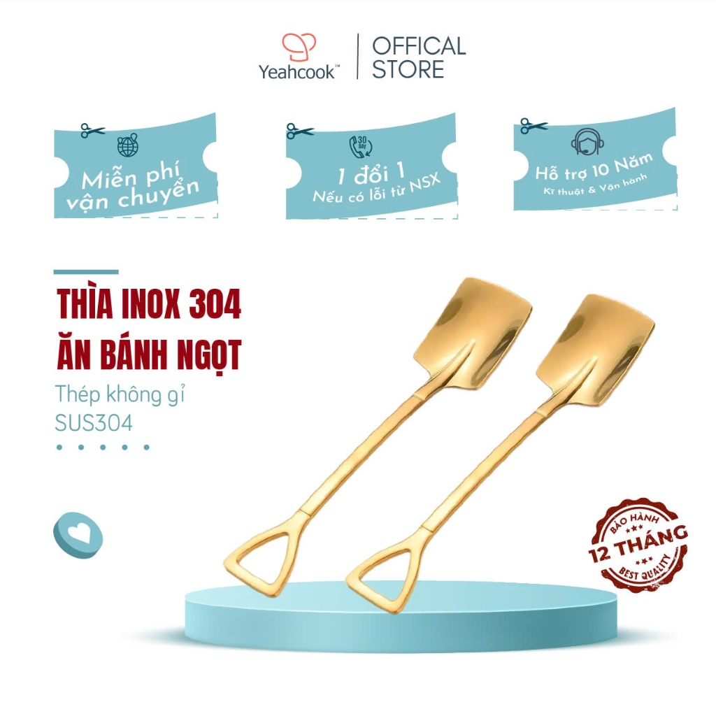 Ảnh Thìa inox 304 mạ vàng cao cấp Yeahcook 4