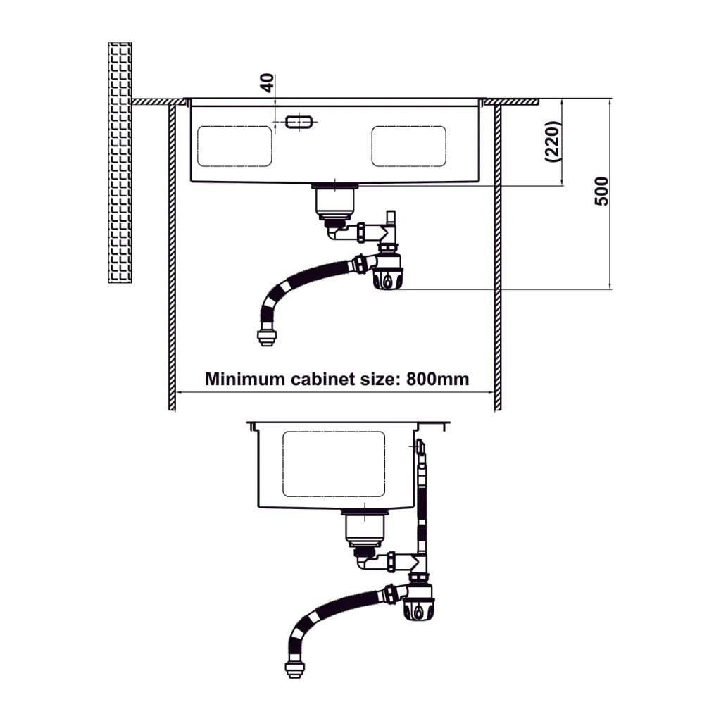 Chậu Inox Hafele WS R0 HS24-SSN1S-7650 567.20.627