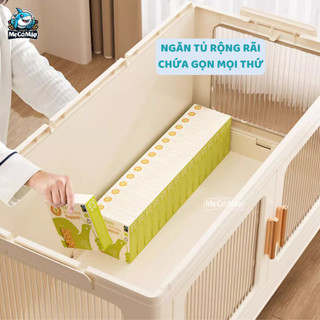 Tủ Nhựa Đựng Đồ Gấp Gọn Tiện Lợi, Tủ Nhựa Kính Trong Suốt Đa Năng Có Bánh Xe Di Chuyển Dày Dặn Chắc Chắn An Toàn - HC03
