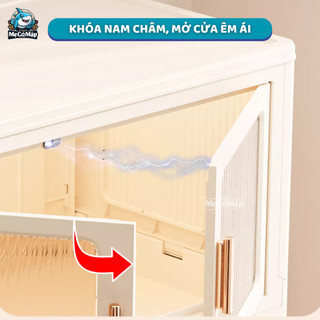Tủ Nhựa Đựng Đồ Gấp Gọn Tiện Lợi, Tủ Nhựa Kính Trong Suốt Đa Năng Có Bánh Xe Di Chuyển Dày Dặn Chắc Chắn An Toàn - HC03