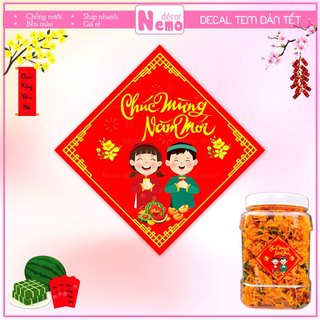 Tem Dán Tết, Tem Dán Chúc Mừng Năm Mới 2026, Decal Decor Trang Trí Hộp Quà, Hộp Bánh, Kẹo, Mứt Ngày Tết.