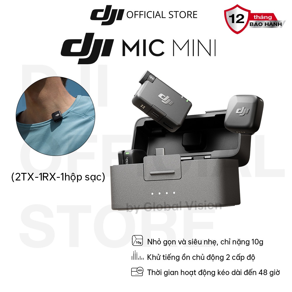 Ảnh Bộ micro không dây cài áo DJI Mic Mini nhỏ gọn nhẹ, khử ồn chất lượng (DJI Mic Mini) 1