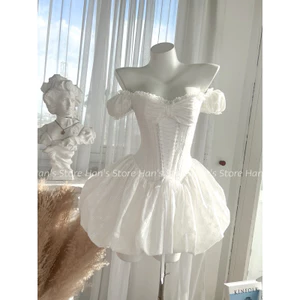 VÁY THÊU HOA FORM CORSET TÙNG BÍ TAY CON XINH XẮN CÓ MÚT NGỰC(ẢNH THẬT)
