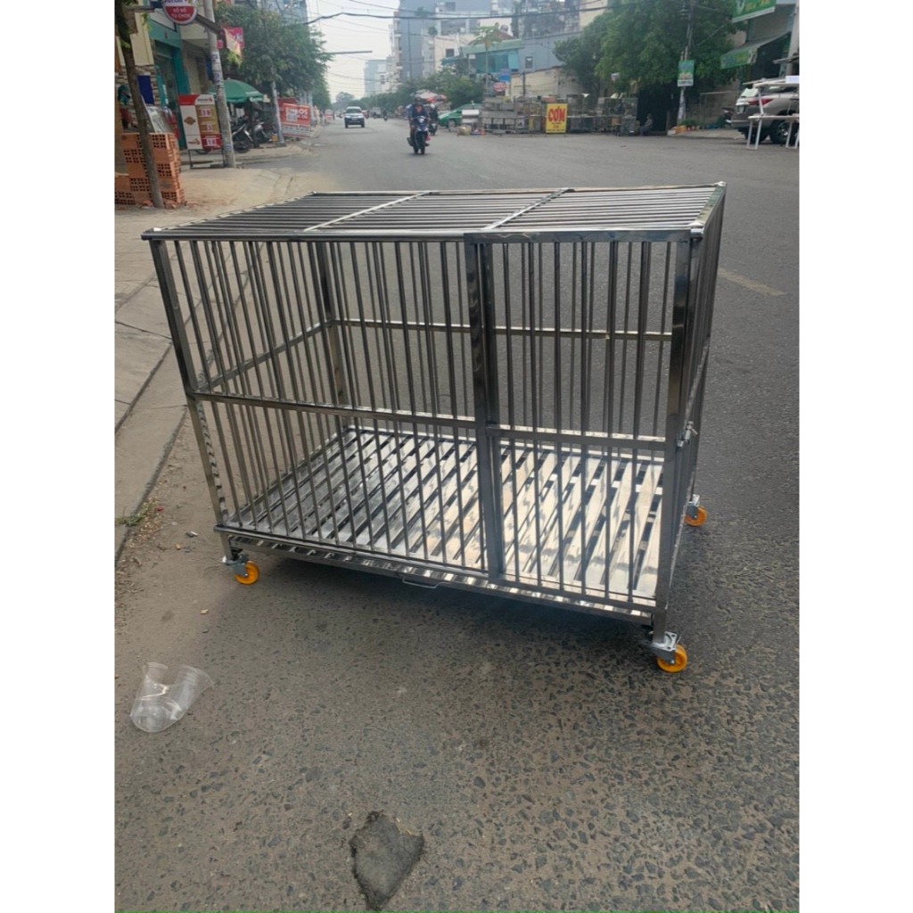 CHUỒNG CHÓ INOX 100% bền đẹp kèm khay vệ sinh (giá rẻ tại kho)