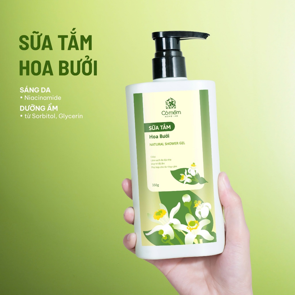Ảnh Sữa Tắm Dưỡng Ẩm Sáng Da Ngừa Lão Hoá Da Từ Thiên Nhiên Cỏ Mềm 350ml 2