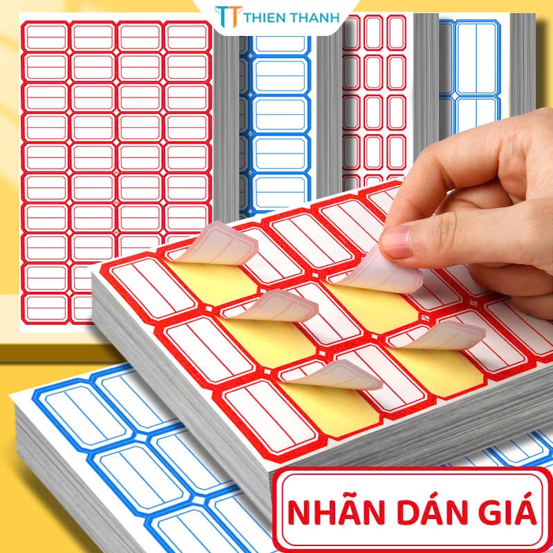 50 Tờ Tem Nhãn Dán Ghi Tên Chống Nước - Giúp Quản Lý Đồ Vật Tiện Lợi, Nhiều Màu Sắc và Kích Thước