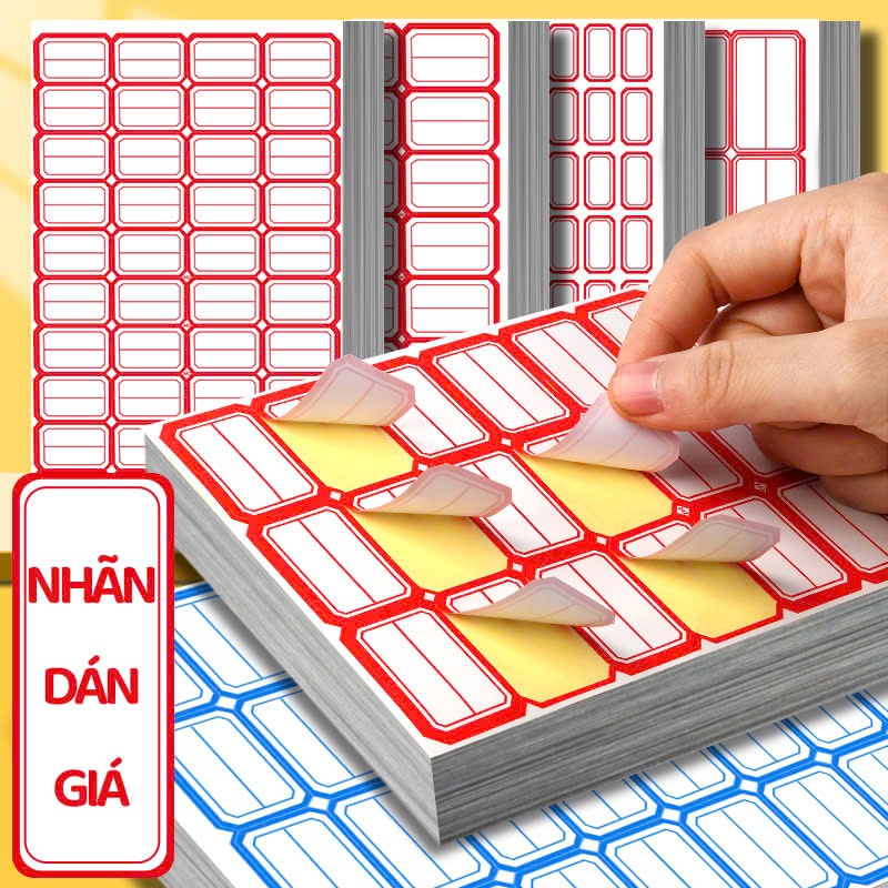 50 Tờ Tem Nhãn Dán Ghi Tên Chống Nước - Giúp Quản Lý Đồ Vật Tiện Lợi, Nhiều Màu Sắc và Kích Thước