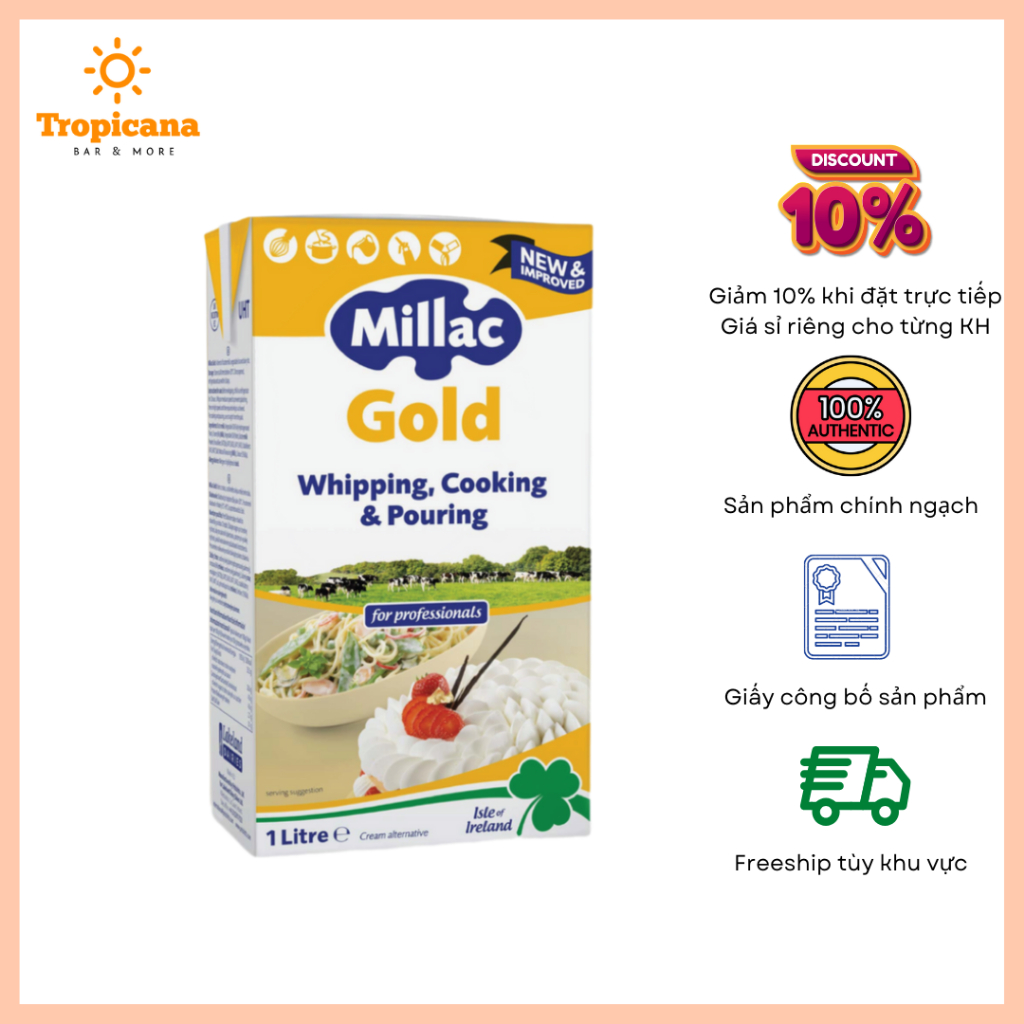 Millac Gold Kem Sữa Whipping Cream 1L 35% | Shopee Việt Nam