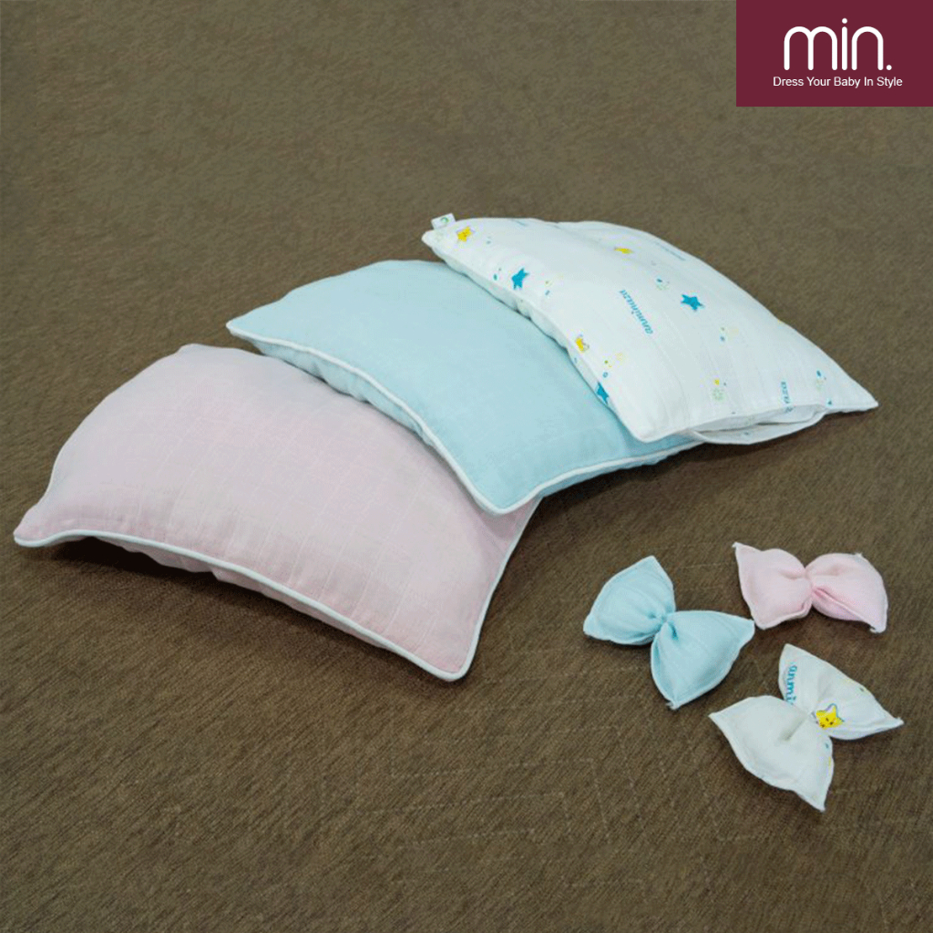 Gối Đầu Cho Bé Chữ Nhật Anminaza Vải Sợi Tre Lành Tính - Bông Microfiber Cao Cấp (30x35x2.5cm) - Hàng Chính Hãng APK0006