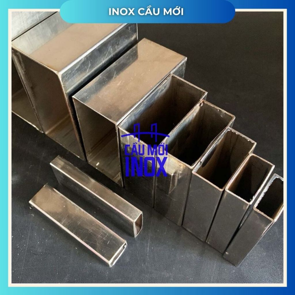 Hộp inox chữ nhật 304 13x26, độ dày 1.0mm/1.2 mm/1.5mm (dài 0.5m/1m/1m2/1m5)