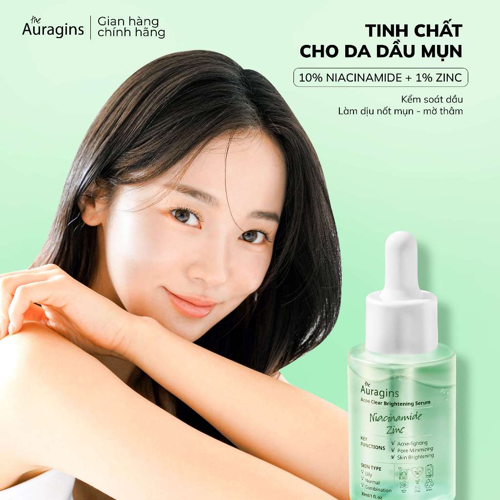 Ảnh Tinh Chất Giảm Thâm The Auragins 10% Niacinamide + 1% Zinc Acne Clear Serum 2
