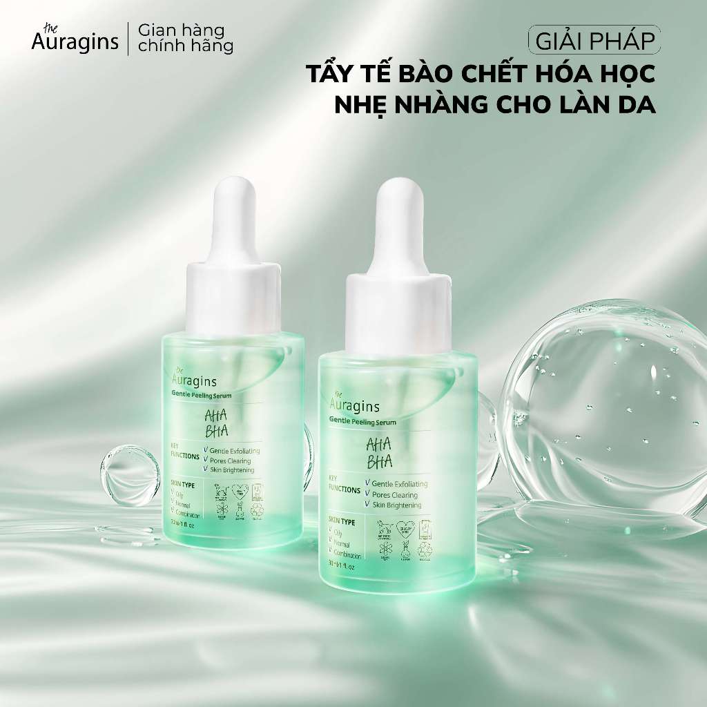 Ảnh Tinh Chất Tẩy Tế Bào Chết The Auragins 7.5% AHA + 0.5% BHA Gentle Peeling 2