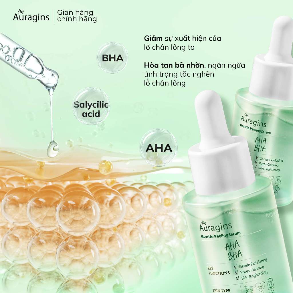 Ảnh Tinh Chất Tẩy Tế Bào Chết The Auragins 7.5% AHA + 0.5% BHA Gentle Peeling 3