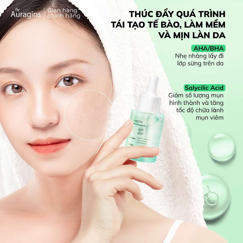 Ảnh Tinh Chất Tẩy Tế Bào Chết The Auragins 7.5% AHA + 0.5% BHA Gentle Peeling 4