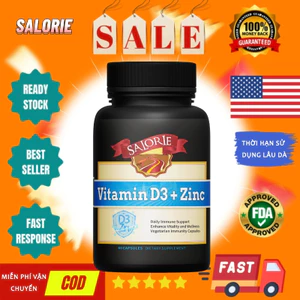 Vitamin D3 kết hợp với Kẽm Tăng cường mật độ xương Hỗ trợ xương và răng chắc khỏe 60 viên