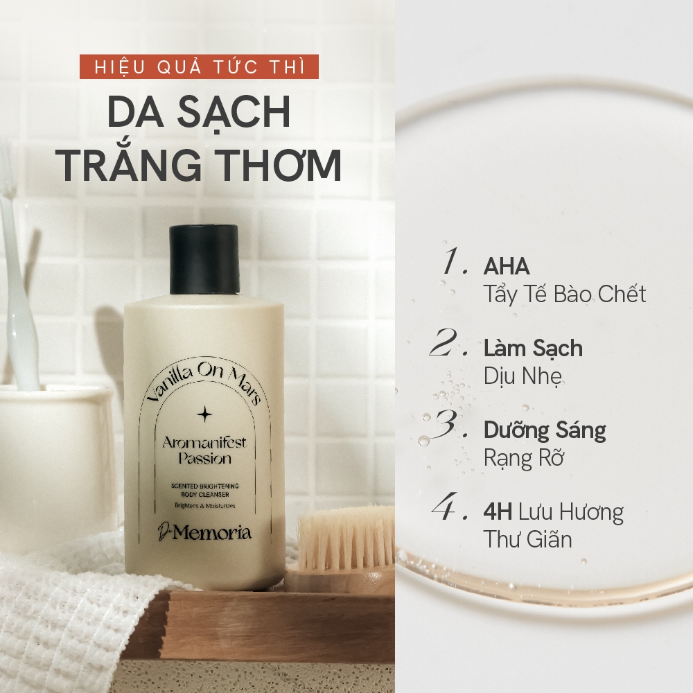 Ảnh Sữa Tắm Trắng Da Hương Nước Hoa Thư Giãn De Memoria Scented Brightening B​ody Cleanser 300ml 1