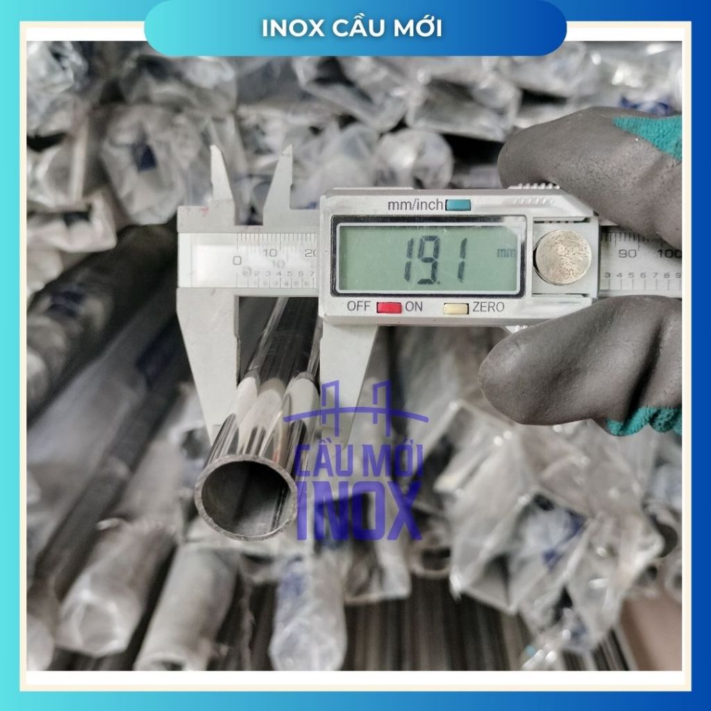 Ống Inox Tròn 304 phi 19.1 mm, Độ dày 1.2 mm/1.5 mm, Dài 1m/1m2/1m5