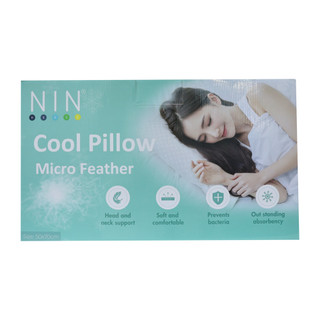 Gối lông vũ nhân tạo mát lạnh Cool Plus NIN House 50x70cm, ruột gối nằm gòn microfiber cao cấp