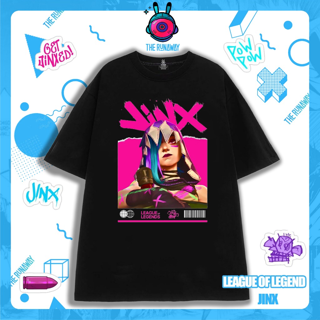 Áo phông Arcane: Jinx Powpow Powder Cotton 100% form xuông cho Nam / Nữ ...