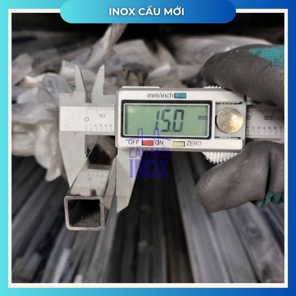 Hộp inox vuông 304, kích thước 15x15mm, Độ dày 1.0mm/1.2 mm, Dài 1m/1m2/1m5, chất lượng nhà máy