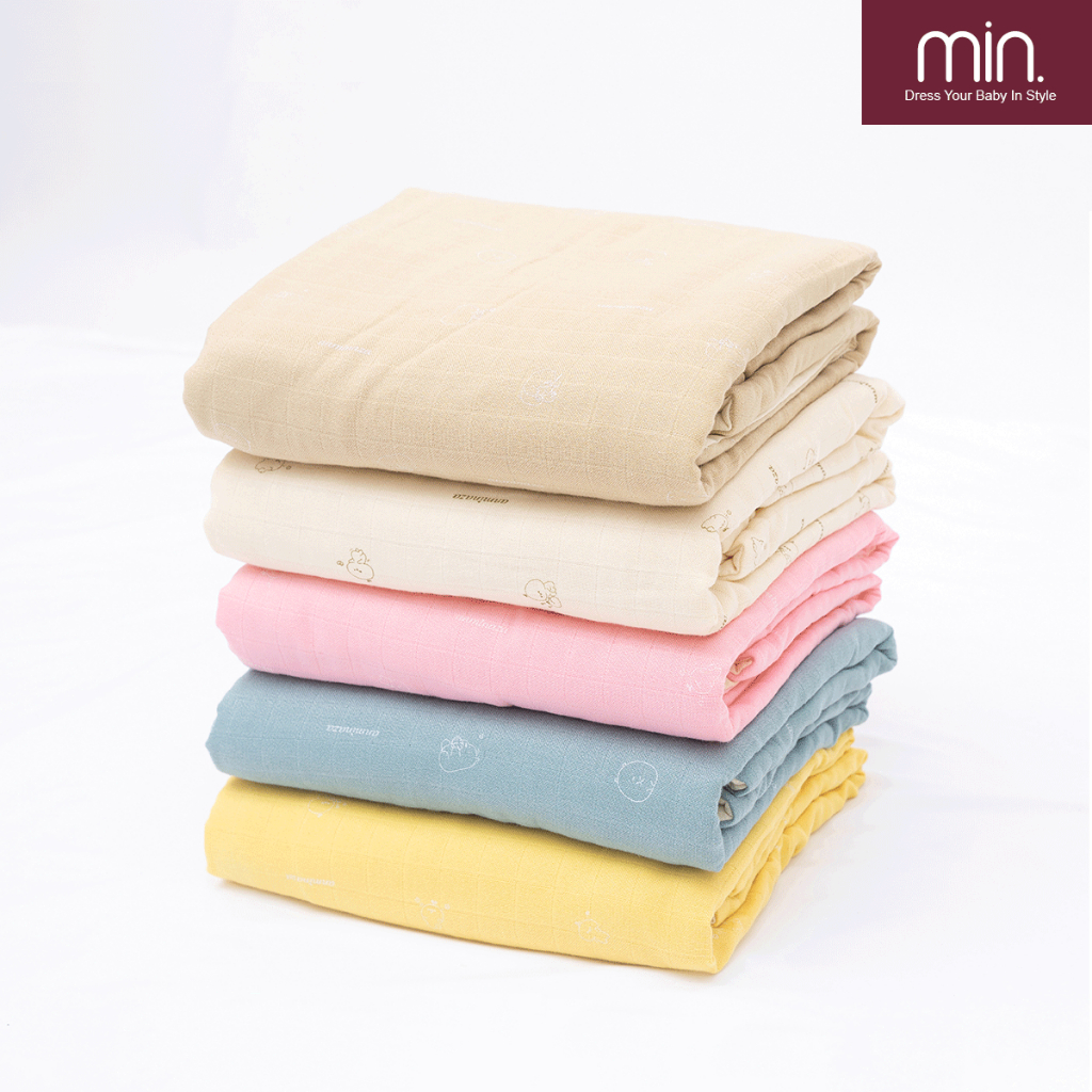 Chăn Bông Cho Bé Anminaza Vải Sợi Tre Lành Tính,Bông Microfiber Mềm Mại (100x120cm) - Hàng Chính Hãng APK0029