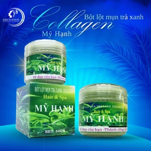 Bột lột mụn trà xanh collagen Mỹ Hạnh ,lột mụn cám ,mụn đầu đen ,chất bả nhờn trên da ,50g
