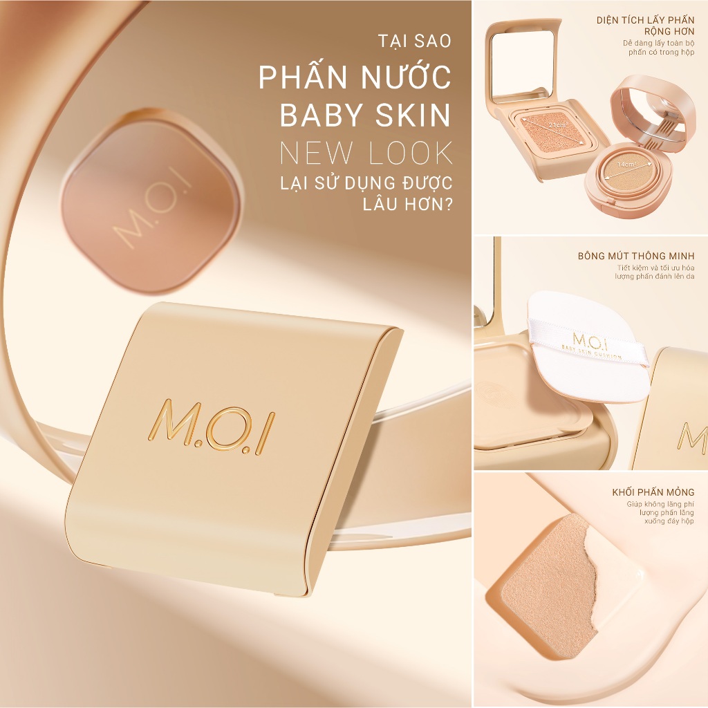 Ảnh Phấn nước che phủ mỏng nhẹ mịn mướt MOI Baby Skin Cushion SPF 50+ PA+++ 12g 2