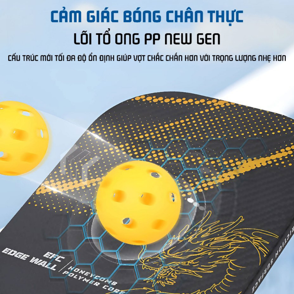 Vợt Pickleball Carbon T700 Jusain chính hãng, vợt pickleball T700 pro mặt nhám lõi tổ ong cao cấp