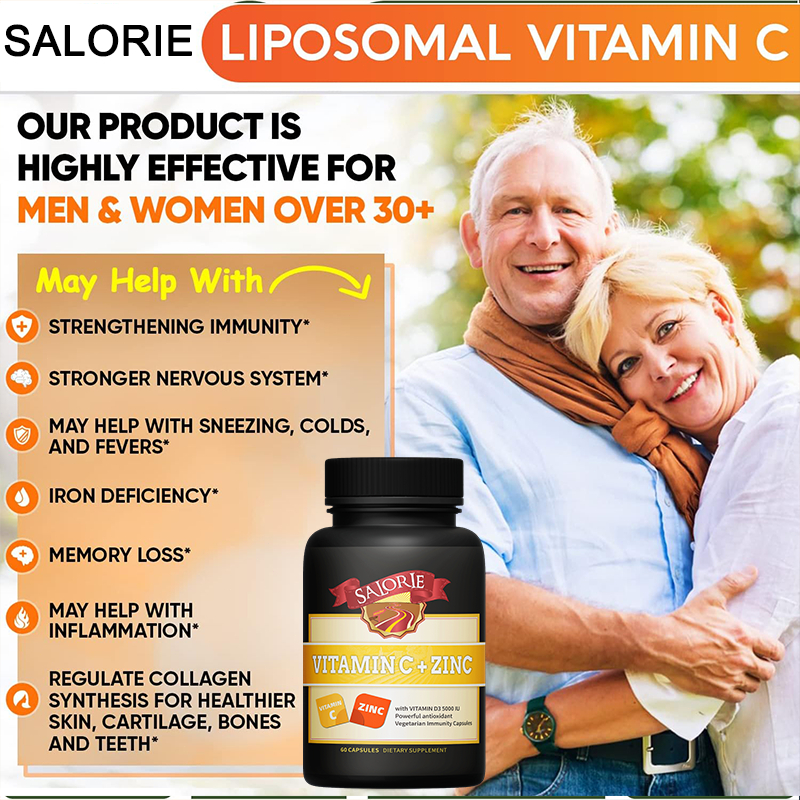 Vitamin C + Kẽm Hỗ trợ hệ miễn dịch Tăng cường khả năng chống bệnh và giảm mệt mỏi 60 viên nang mềm