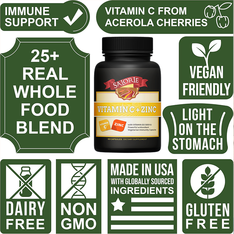 Vitamin C + Kẽm Hỗ trợ hệ miễn dịch Tăng cường khả năng chống bệnh và giảm mệt mỏi 60 viên nang mềm